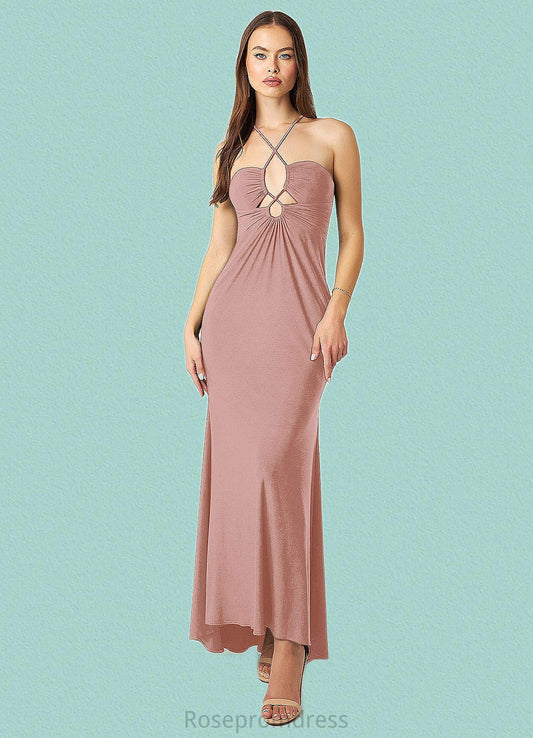 Paula Sheath Sweetheart Neckline Luxe Knit Asymmetrical Dress SRSP0019822