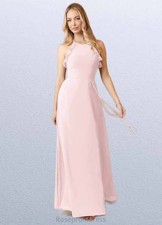Riley A-Line Bow Chiffon Floor-Length Dress SRSP0019800