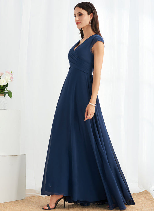 Length Neckline V-neck Floor-Length Embellishment Fabric A-Line Silhouette Ruffle Annie High Low A-Line/Princess Bridesmaid Dresses