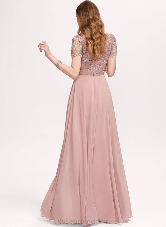 Sequins ScoopNeck Floor-Length Silhouette Embellishment A-Line Length Fabric Neckline Ryann Bridesmaid Dresses
