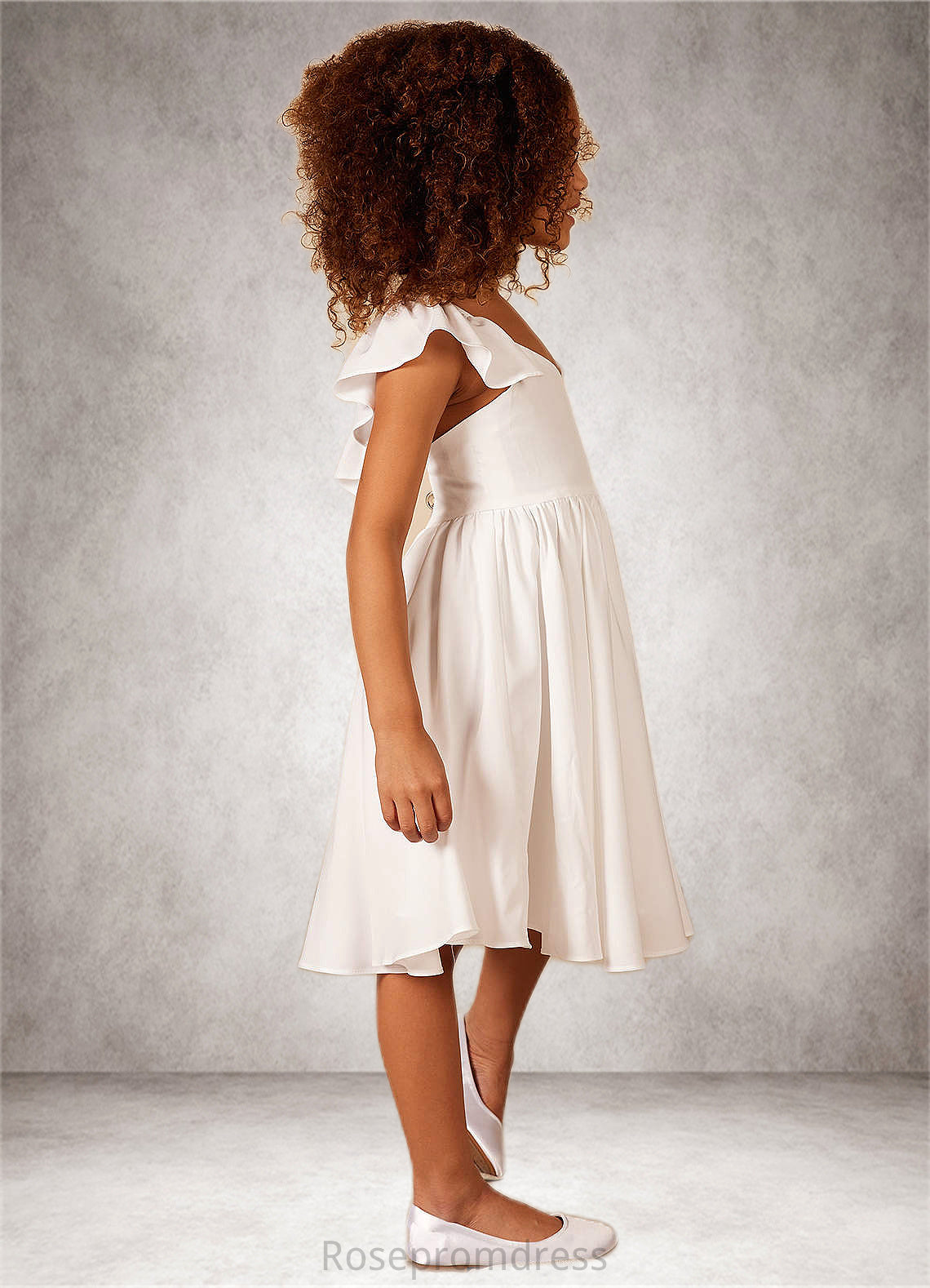 Miya A-Line Stretch Satin Tea-Length Dress SRSP0020243