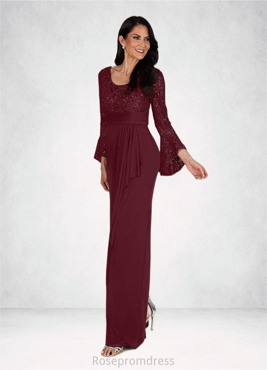Nita Sheath Sequins Mesh Floor-Length Dress SRSP0019953