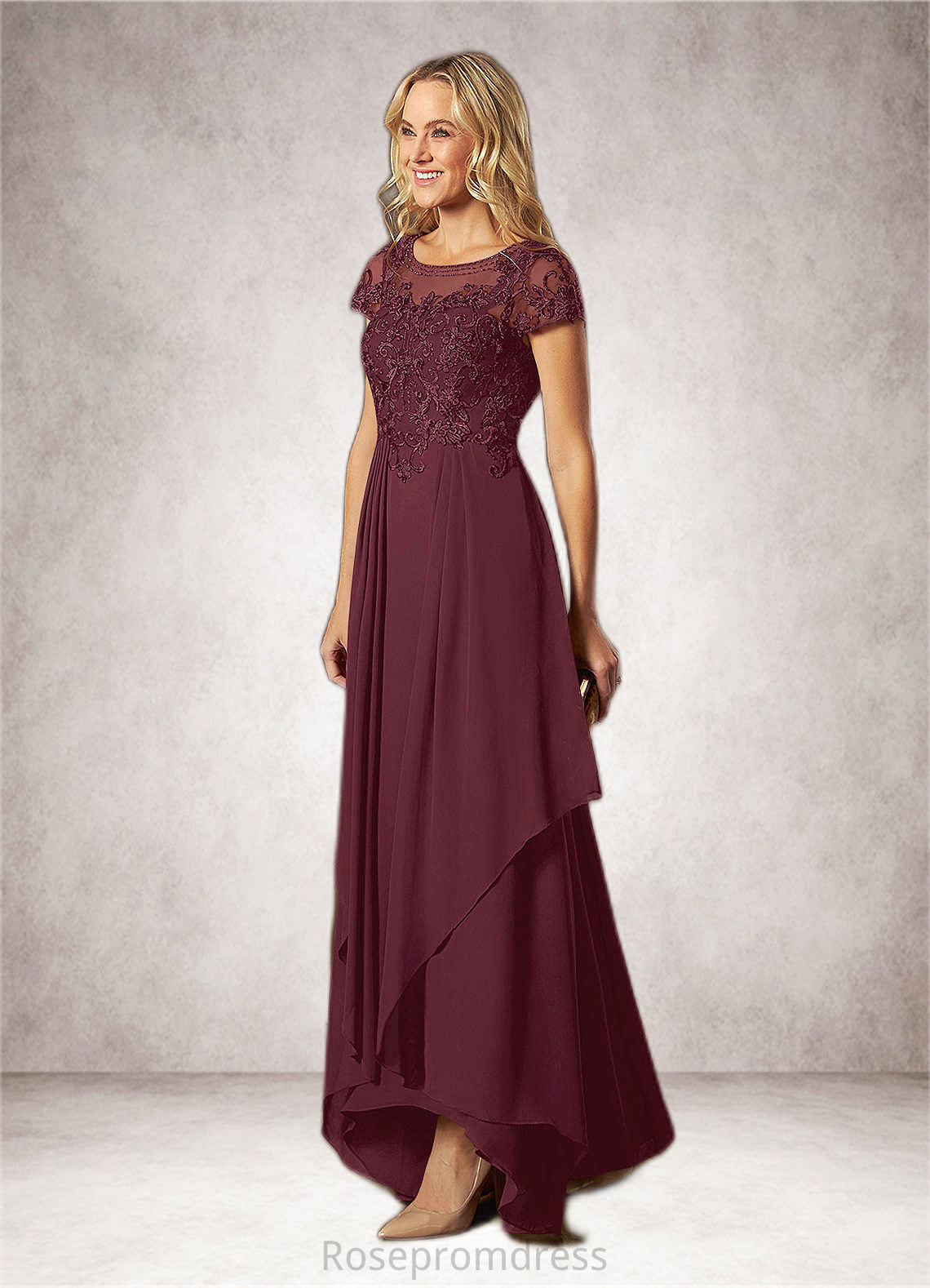Amanda A-Line Lace Asymmetrical Dress SRSP0019870