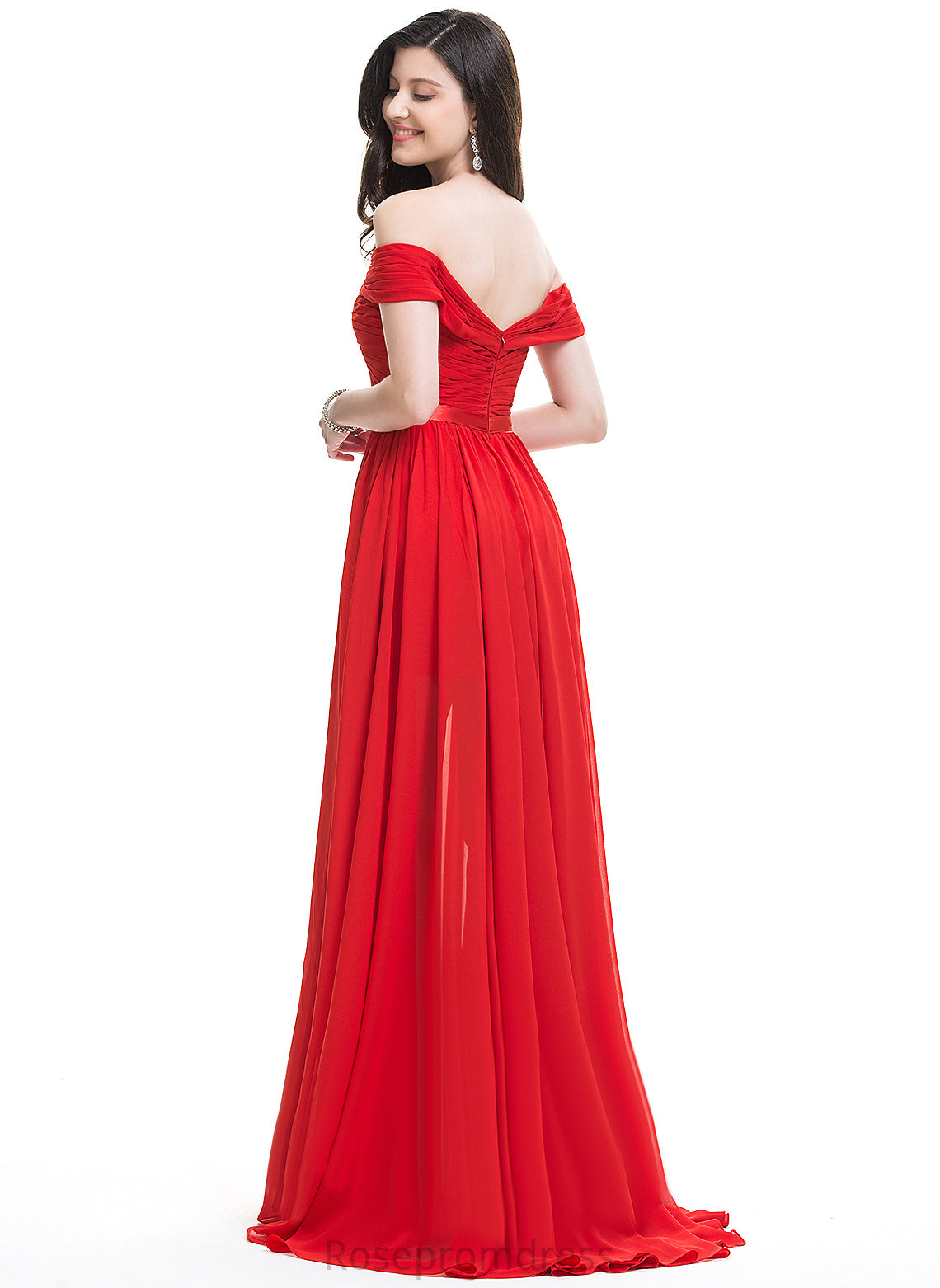 Silhouette Neckline Embellishment Fabric OfftheShoulder Charmeuse A-line Length SweepTrain Josephine A-Line/Princess Scoop Bridesmaid Dresses