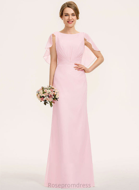A-Line Embellishment Fabric Silhouette ScoopNeck Length Floor-Length Neckline CascadingRuffles Christina Natural Waist A-Line/Princess Bridesmaid Dresses