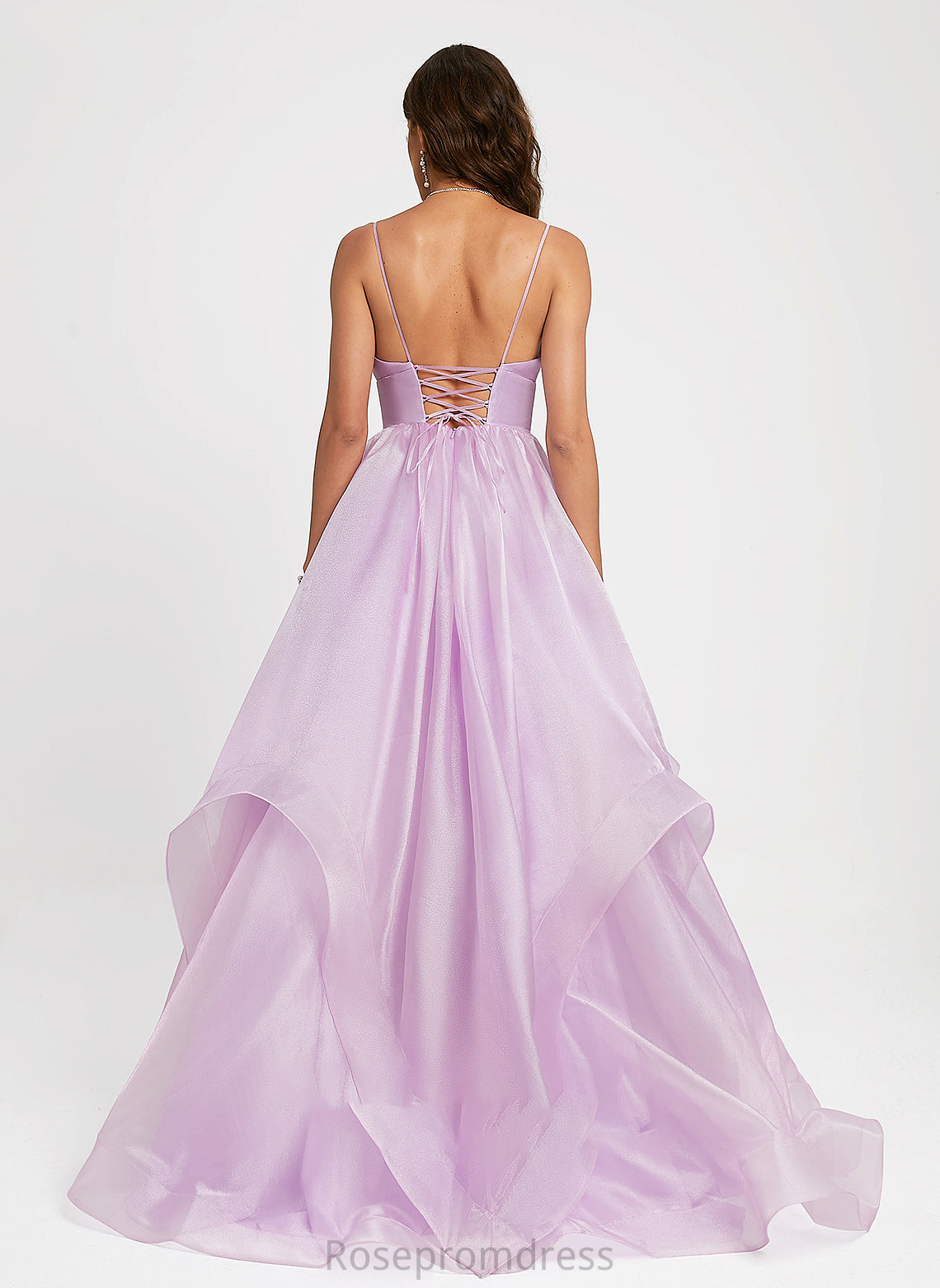Prom Dresses Sweep V-neck Train Ball-Gown/Princess Organza Nina