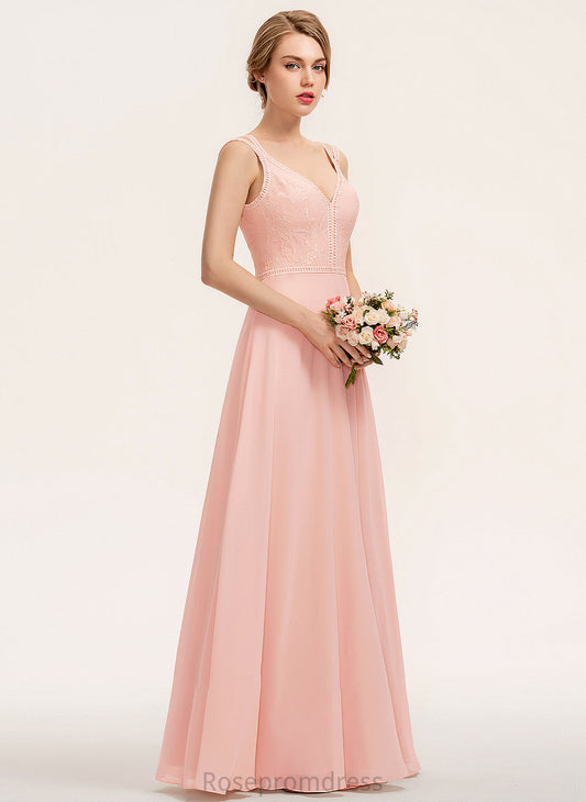 Silhouette V-neck Lace A-Line Straps Fabric Length Floor-Length Neckline Nadia Floor Length Sleeveless Bridesmaid Dresses