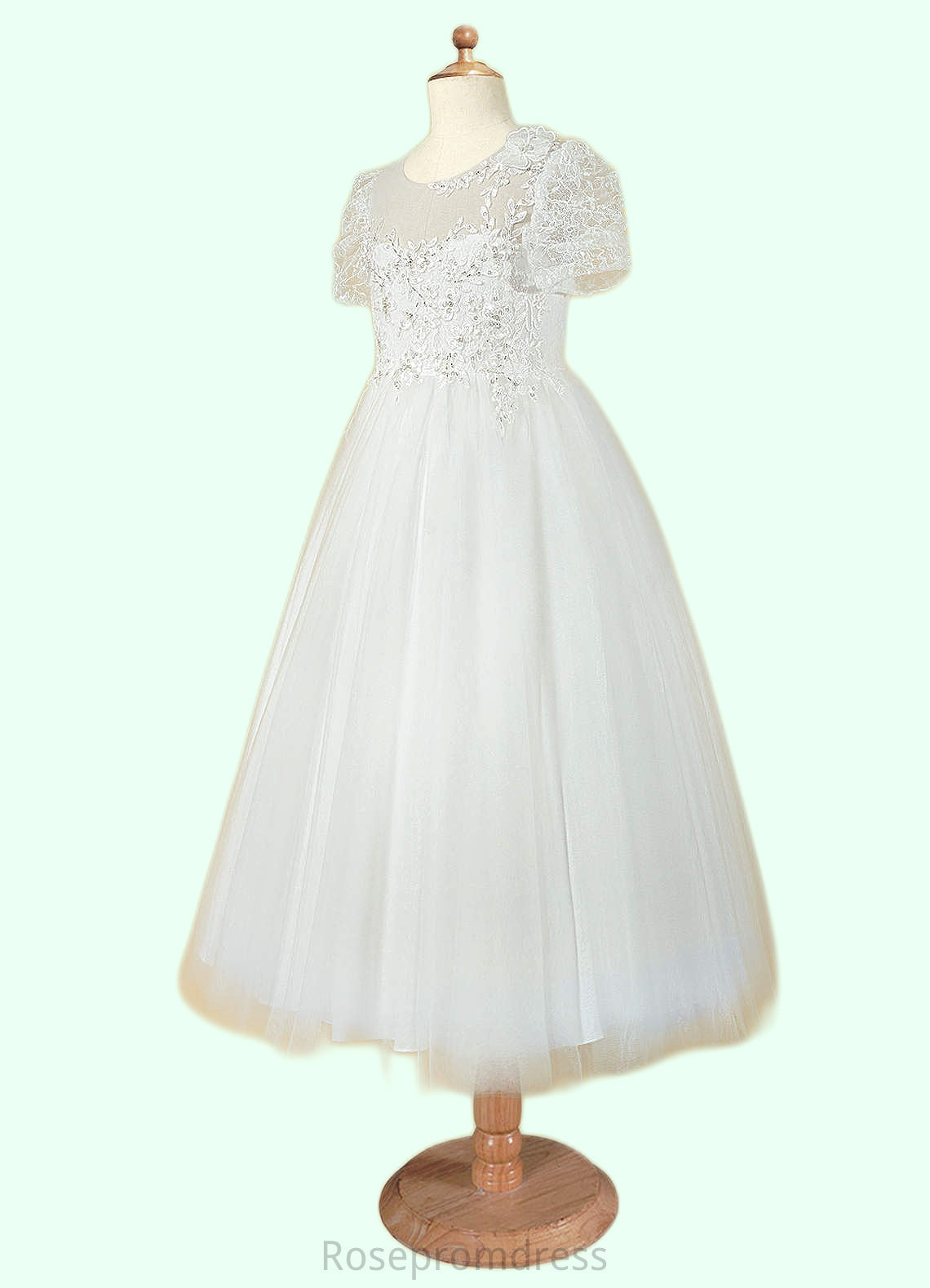 Sierra A-Line Lace Tulle Ankle-Length Dress SRSP0020248