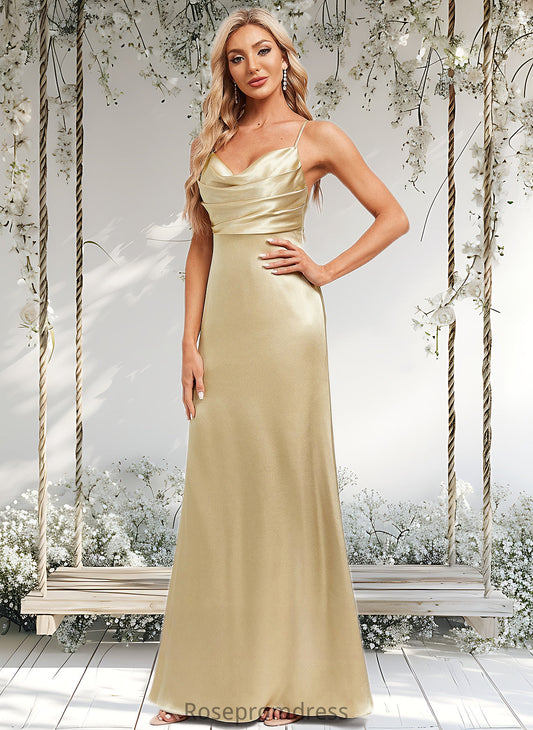 Gina Trumpet/Mermaid Cowl Floor-Length Stretch Satin Bridesmaid Dress DSP0025792