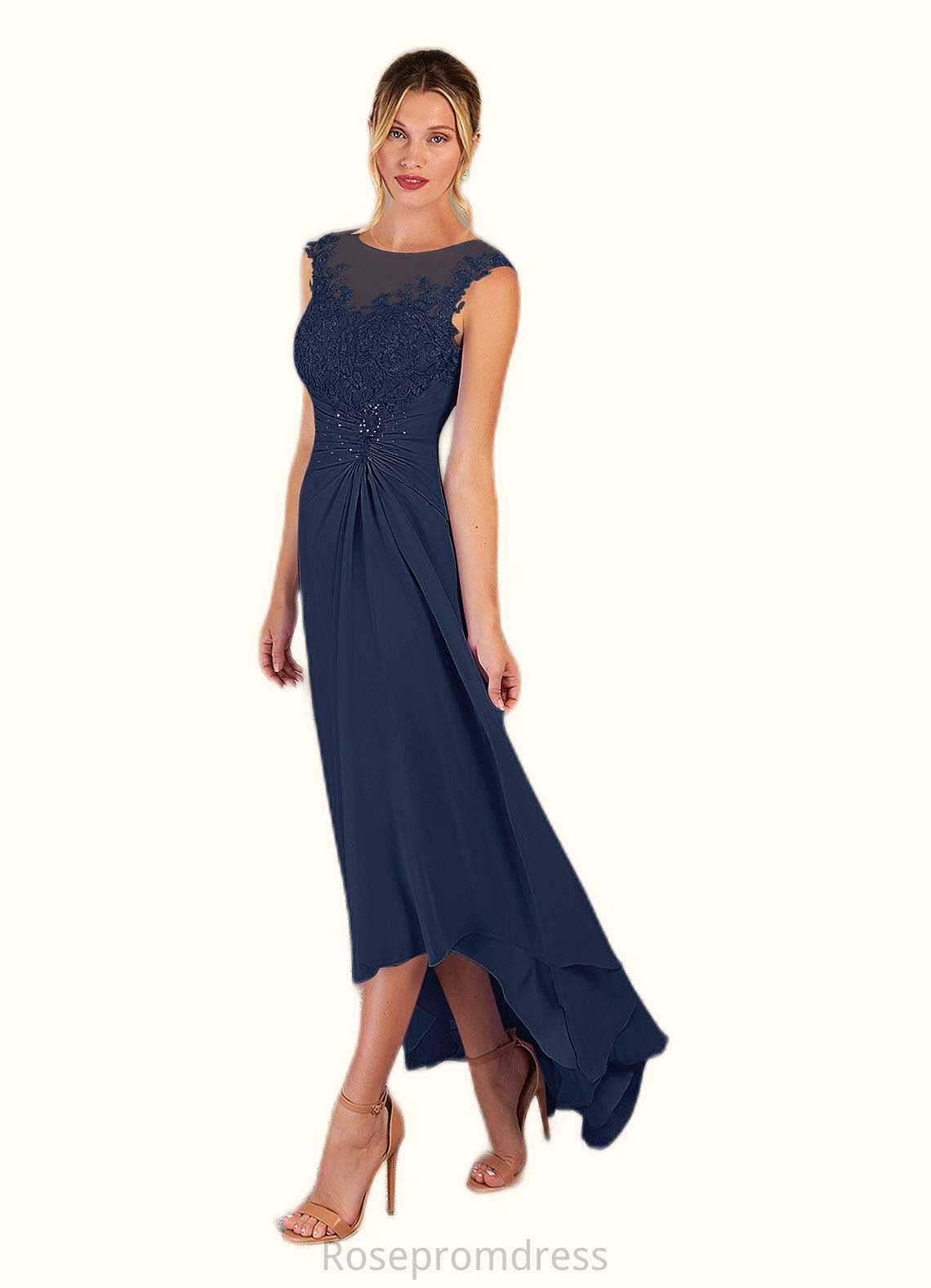 Alison A-Line Sequins Chiffon Asymmetrical Dress SRSP0019823