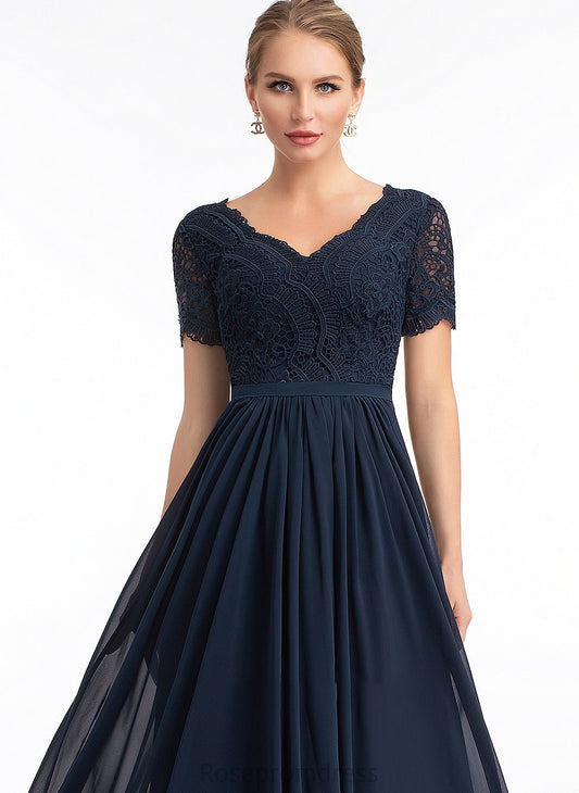 Length V-neck Lace A-Line Silhouette Neckline Floor-Length Fabric Sleeve Jaden A-Line/Princess Sleeveless Bridesmaid Dresses