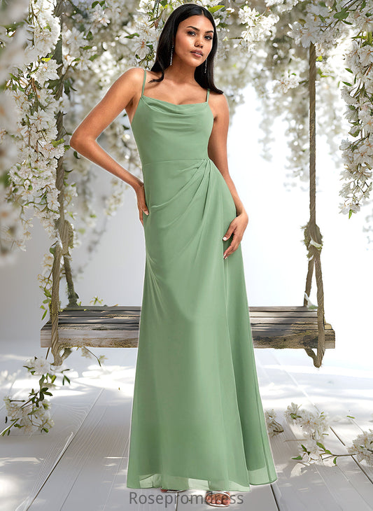 Lilith A-line Cowl Floor-Length Chiffon Bridesmaid Dress DSP0025741