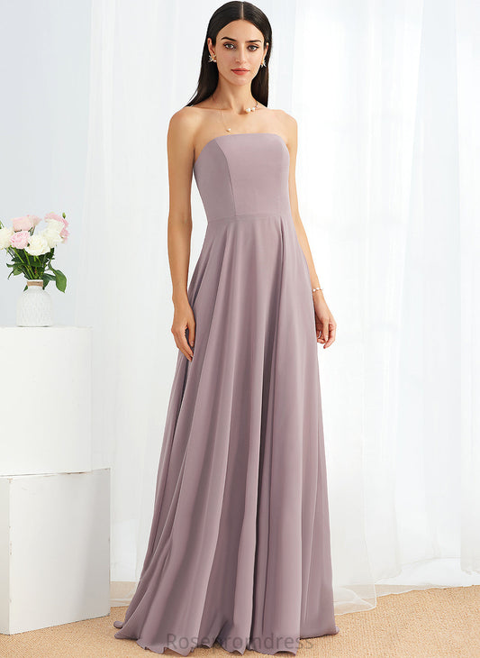Strapless Sleeveless Length Silhouette BackStyle Floor-Length Fabric Straps&Sleeves A-line Joslyn A-Line/Princess Knee Length Bridesmaid Dresses