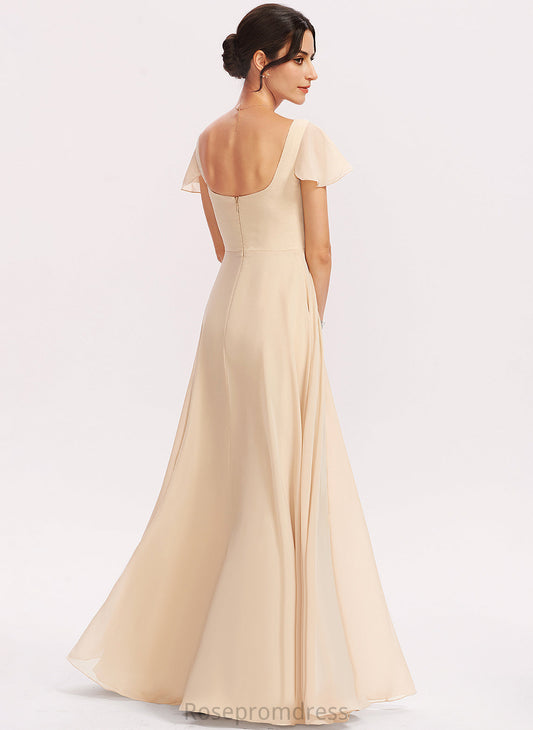 Fabric Length Floor-Length Silhouette Square Straps&Sleeves A-line Neckline Peggie Natural Waist Floor Length A-Line/Princess Bridesmaid Dresses