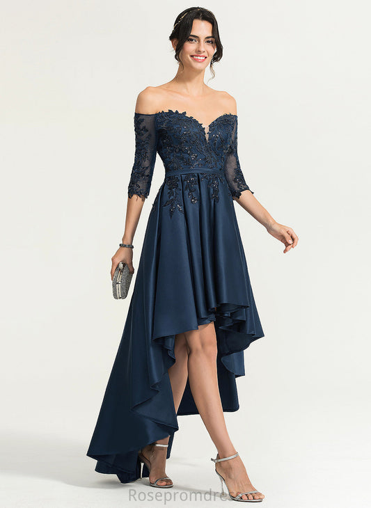 Off-the-Shoulder Prom Dresses Sequins Aliza Ball-Gown/Princess With Asymmetrical Satin
