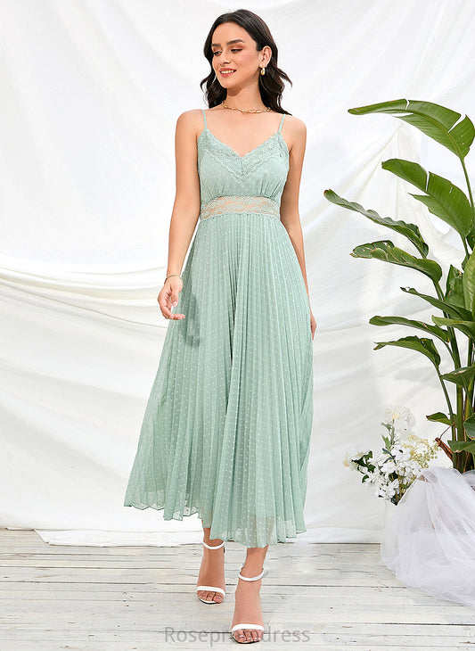 Neckline A-Line V-neck Fabric Silhouette Ankle-Length Straps Length Abbey Spaghetti Staps Natural Waist Floor Length Bridesmaid Dresses