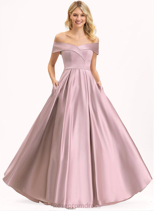 Straps&Sleeves Floor-Length Length Silhouette A-line OfftheShoulder Satin Neckline Fabric Martha Bridesmaid Dresses