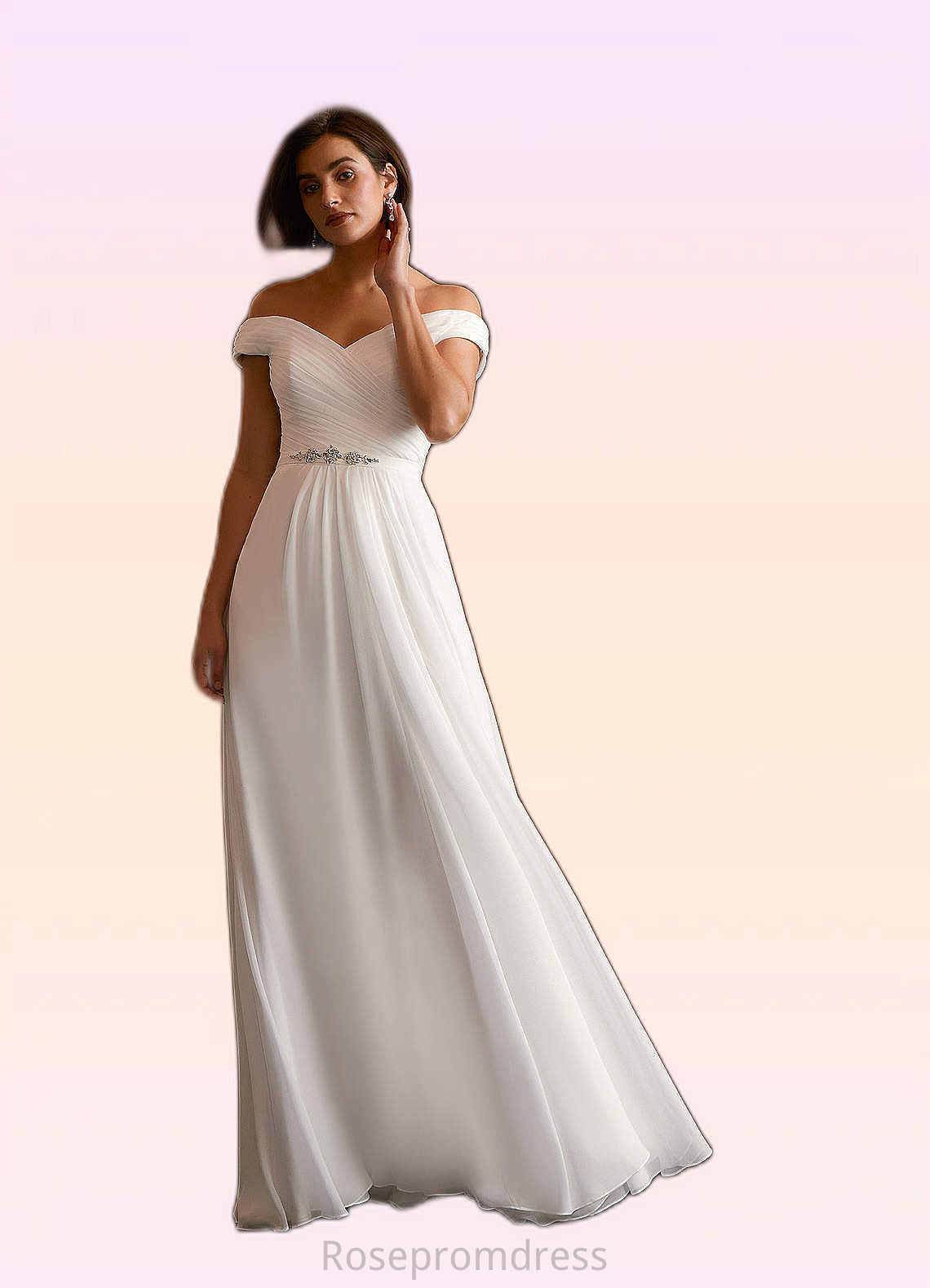 Genevieve A-Line Sequins Chiffon Floor-Length Dress SRSP0020092
