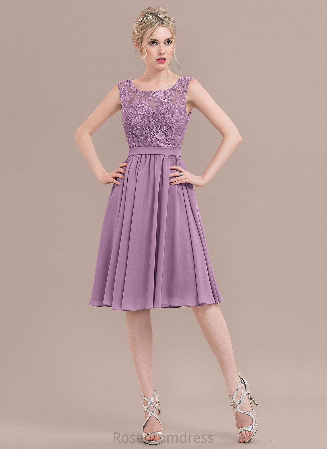 Neckline Lace Silhouette A-Line Length Knee-Length SquareNeckline Fabric Straps Leila Sleeveless Floor Length Bridesmaid Dresses