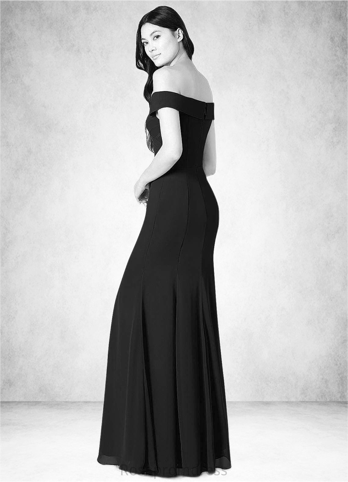 Annabella Empire Off the Shoulder Chiffon Floor-Length Dress SRSP0019632