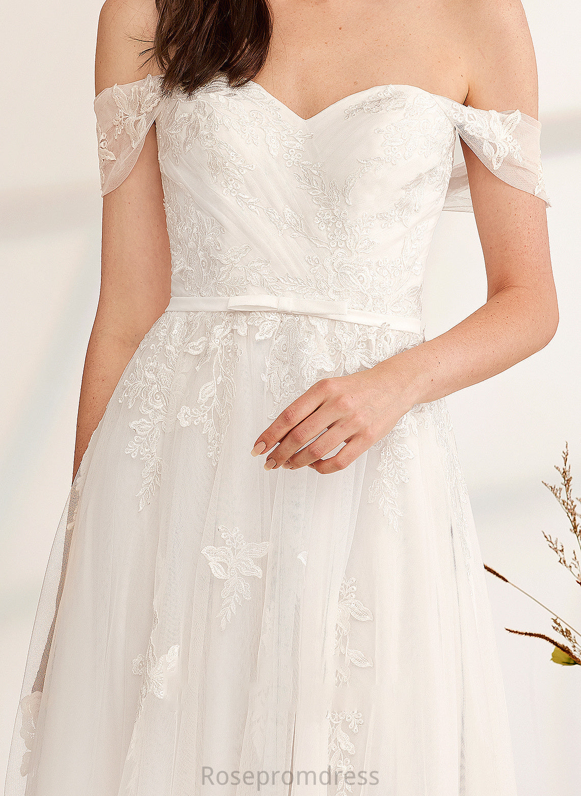 Dress Off-the-Shoulder Roselyn Sequins Wedding Floor-Length Beading Wedding Dresses With A-Line