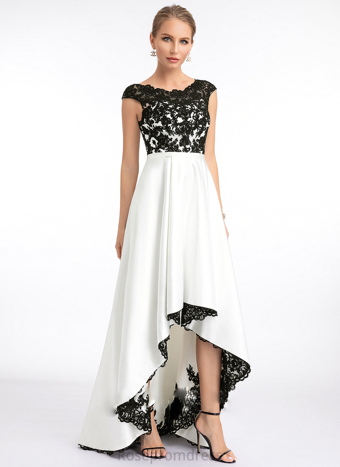 Ball-Gown/Princess Alissa Dress Satin Neck Asymmetrical Wedding Scoop Wedding Dresses