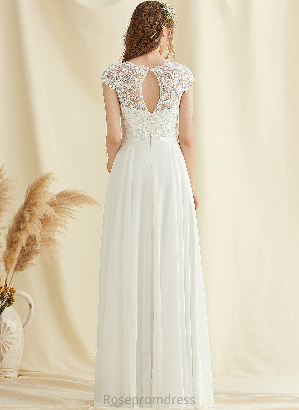 Lace A-Line Chiffon Alexa Wedding Dresses Floor-Length Dress Wedding