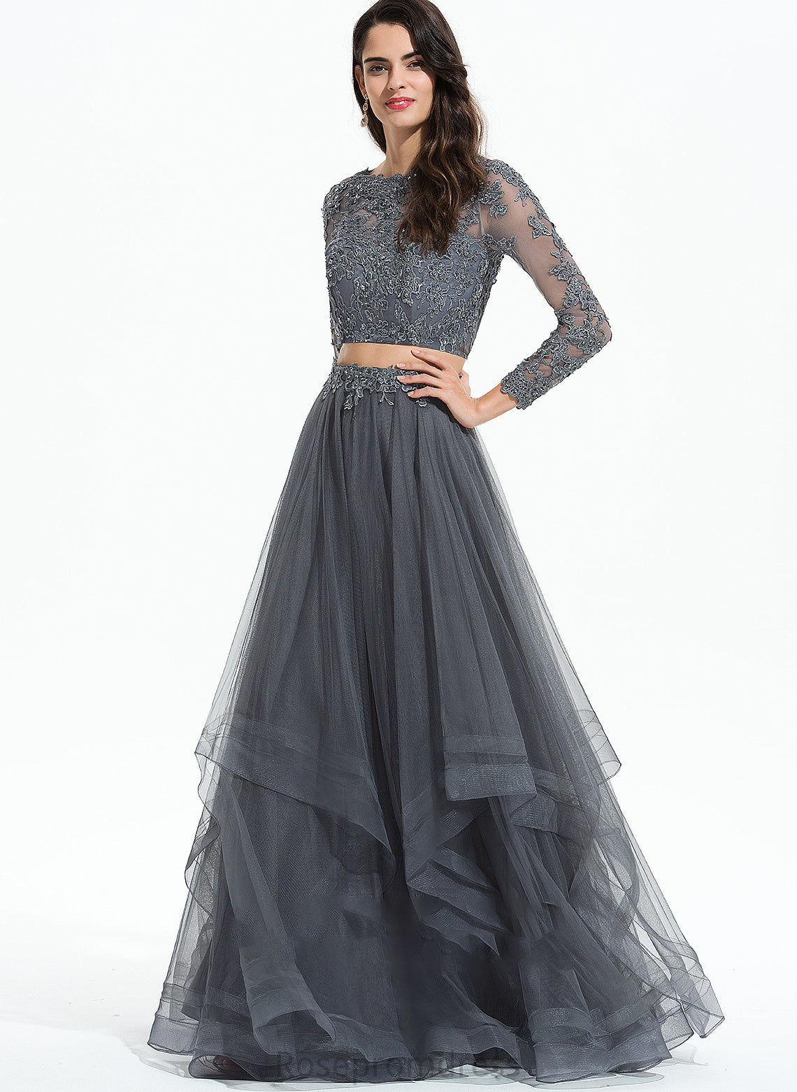 Neck Prom Dresses With Ball-Gown/Princess Floor-Length Sequins Scoop Beading Patricia Tulle