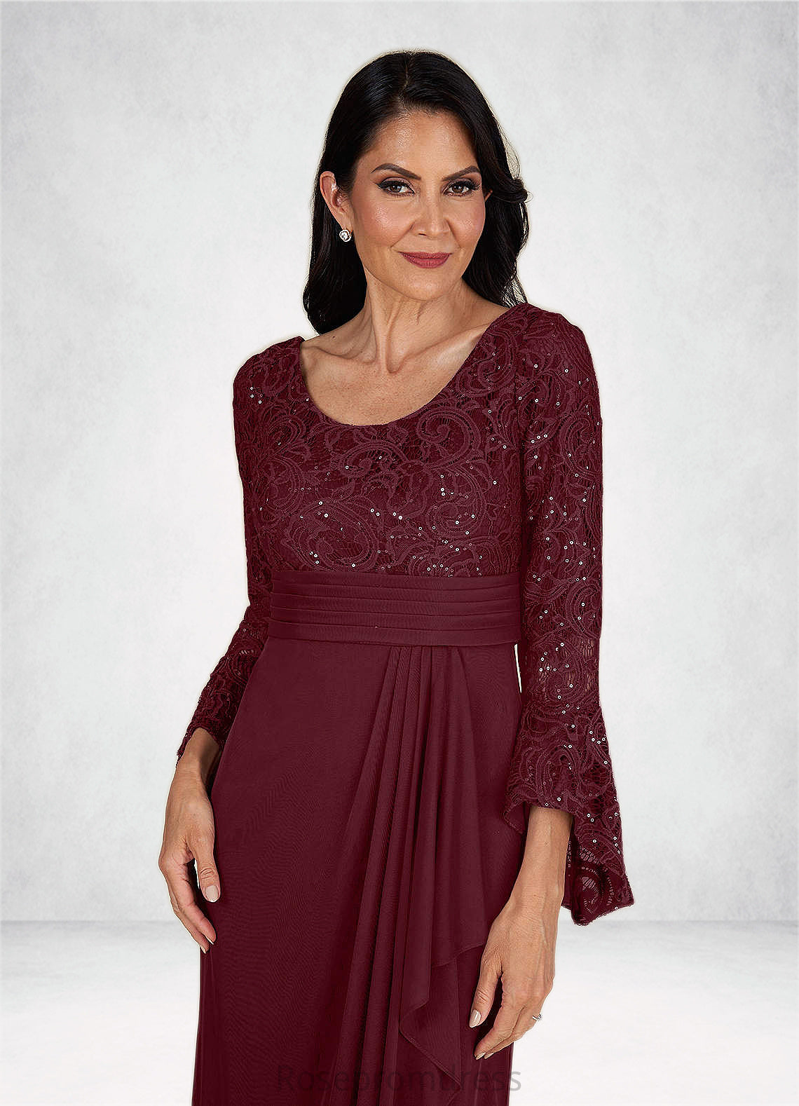 Nita Sheath Sequins Mesh Floor-Length Dress SRSP0019953