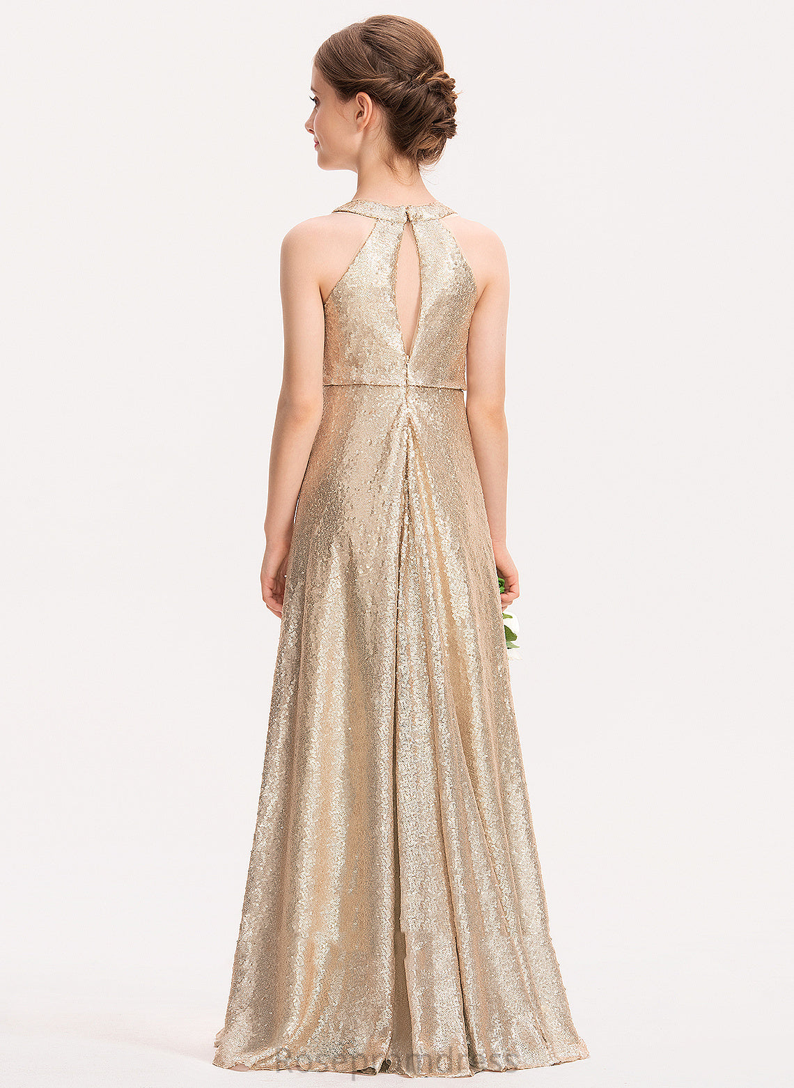 Emerson Dress Scoop - A-Line Neck Floor-length Flower Girl With Flower Girl Dresses Back Sleeveless Sequined Hole