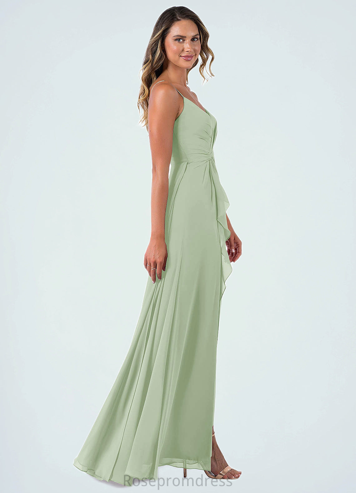 Harley A-Line Pleated Chiffon Floor-Length Dress SRSP0019601