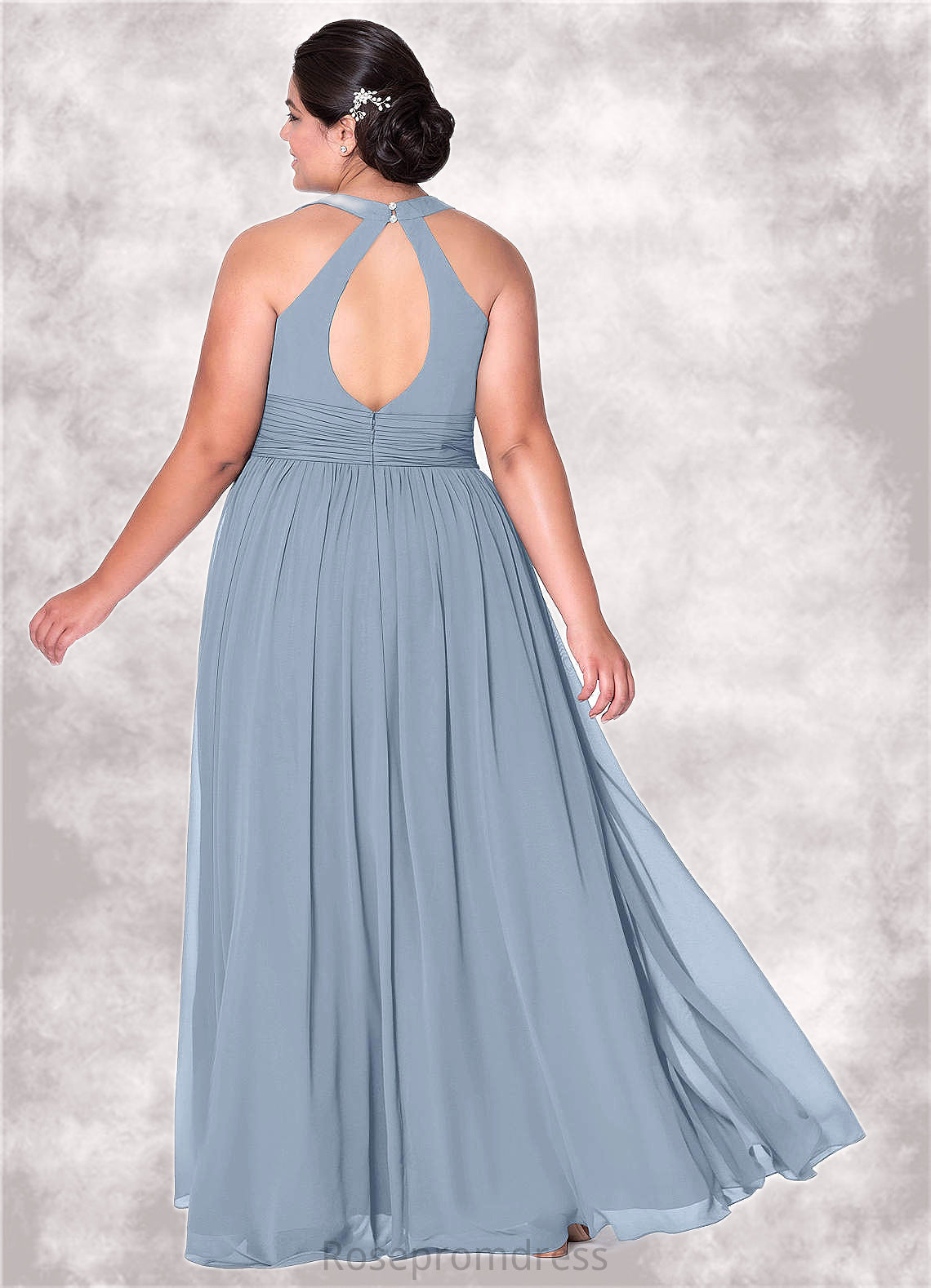 Mattie A-Line Pleated Chiffon Floor-Length Dress SRSP0019735