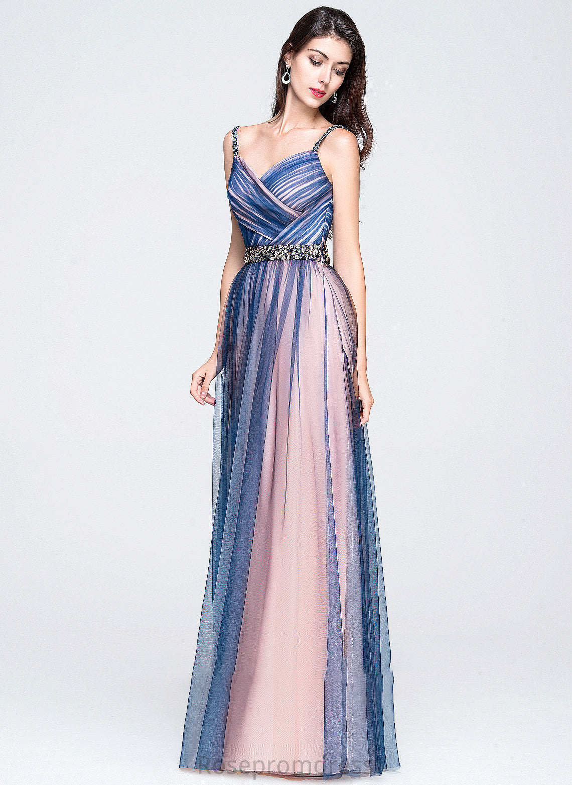 Prom Dresses Sandy With Ball-Gown/Princess Beading Sweetheart Tulle Floor-Length Sequins Ruffle
