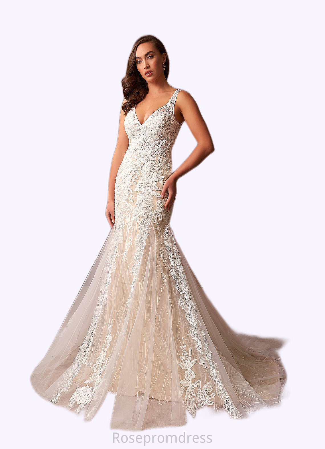 Laylah Mermaid Sequins Tulle Chapel Train Dress SRSP0020058