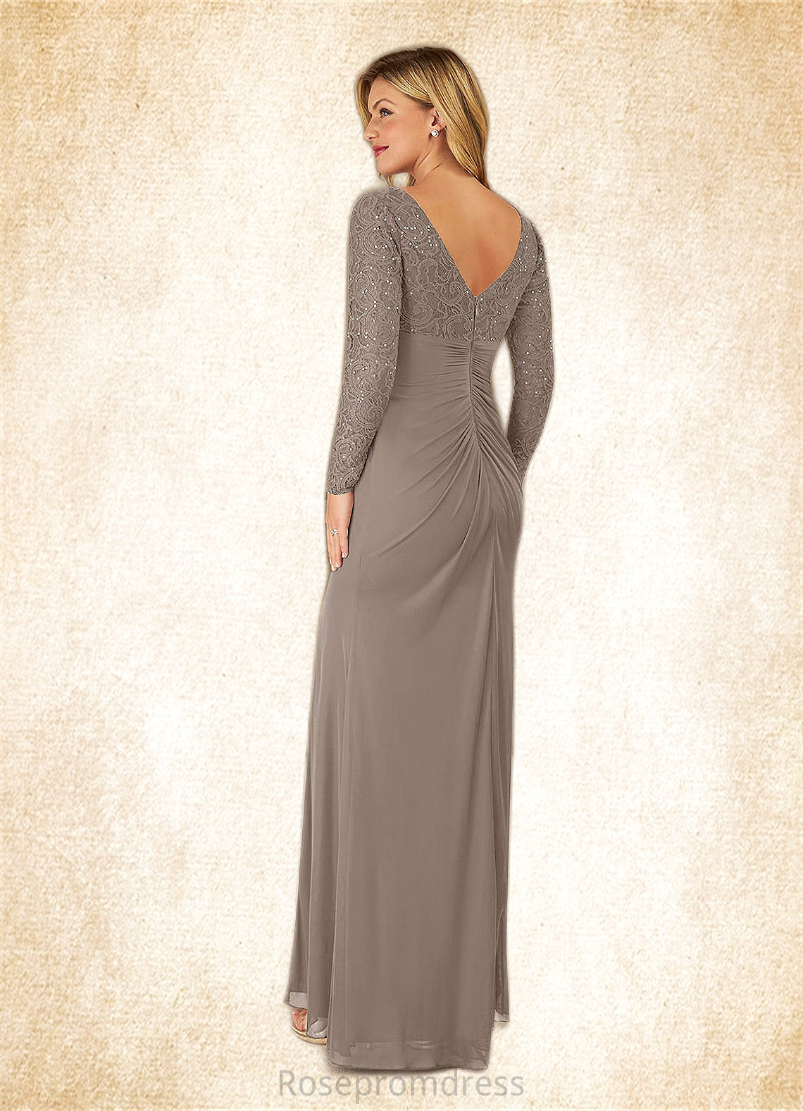 Cara Mermaid Sequins Mesh Floor-Length Dress SRSP0019951