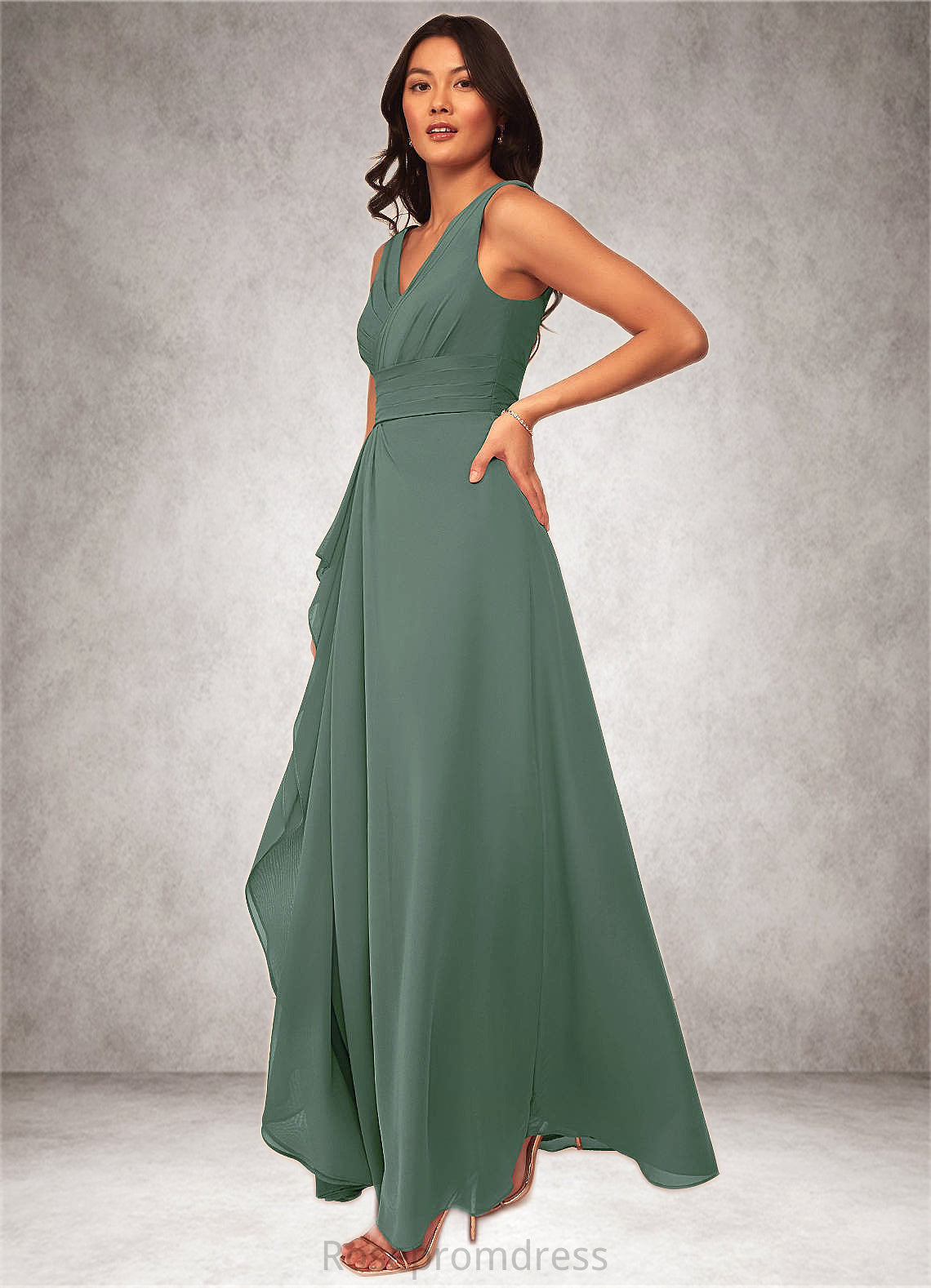 Kaylah A-Line Chiffon Floor-Length Dress SRSP0019655