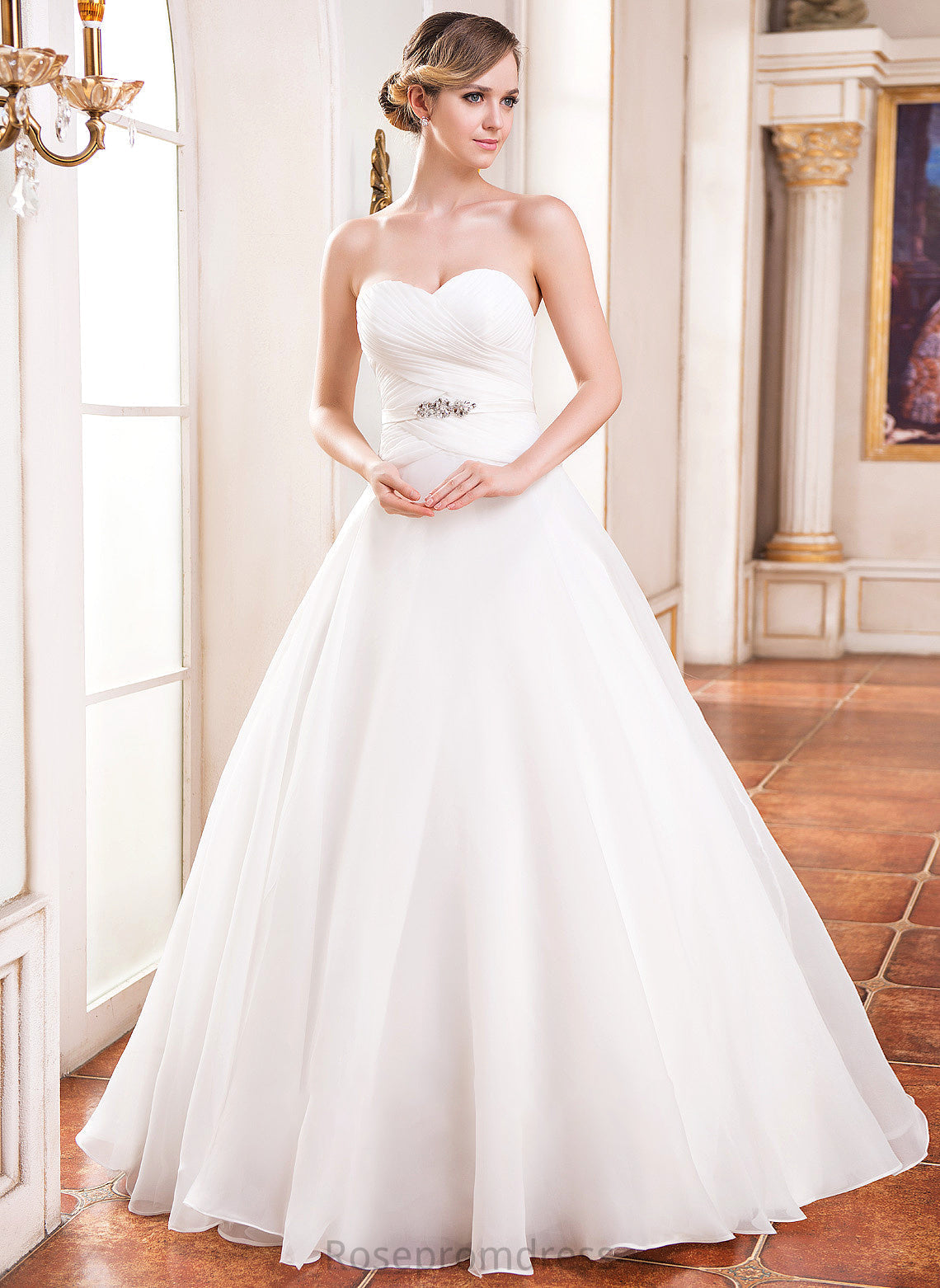 Dress Wedding Sequins Ruffle Organza Abbigail Beading Ball-Gown/Princess Floor-Length Wedding Dresses Sweetheart With