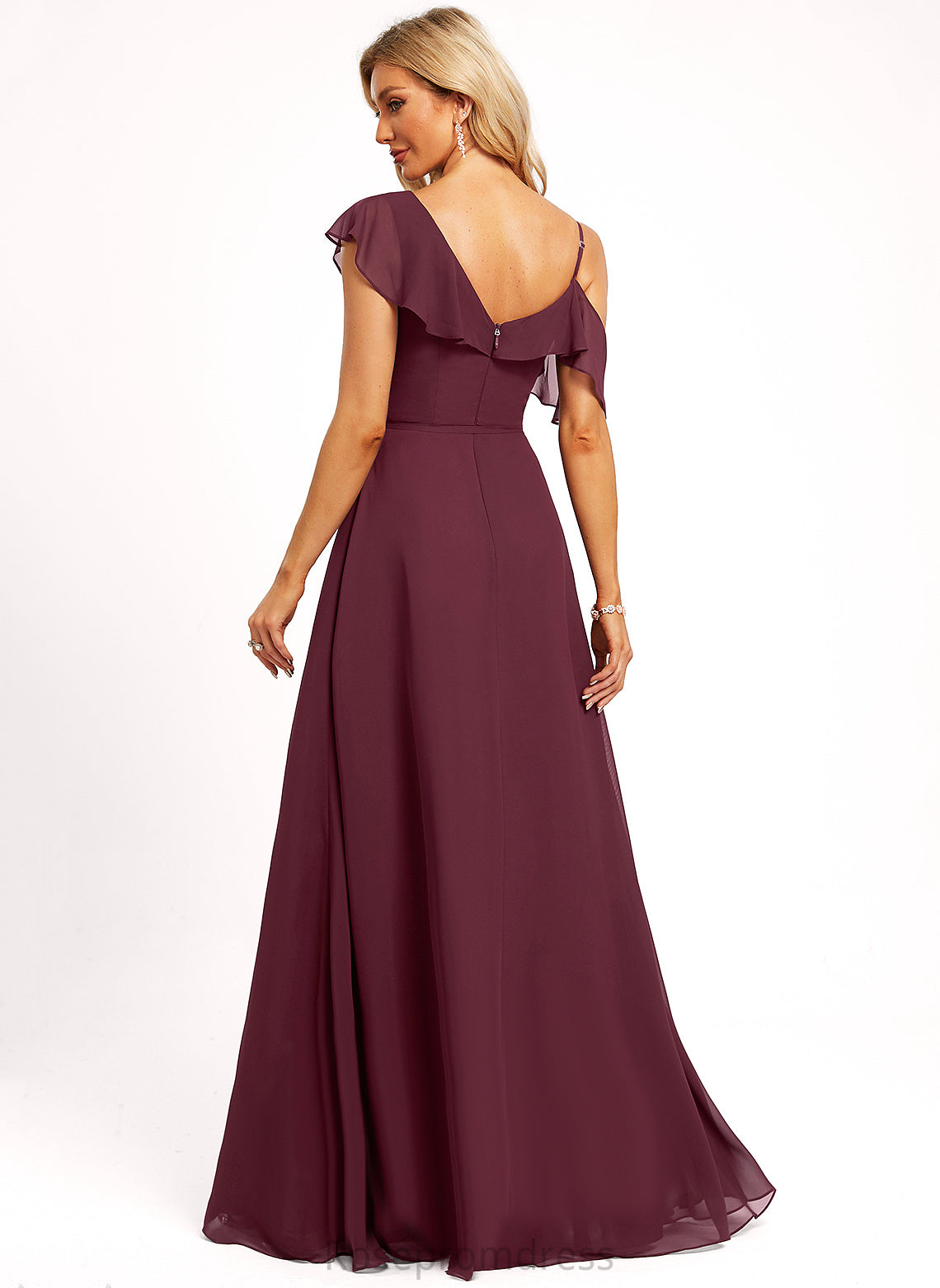Silhouette Length Floor-Length Straps&Sleeves Neckline Asymmetrical V-Neck Fabric A-line Mallory Scoop A-Line/Princess Bridesmaid Dresses