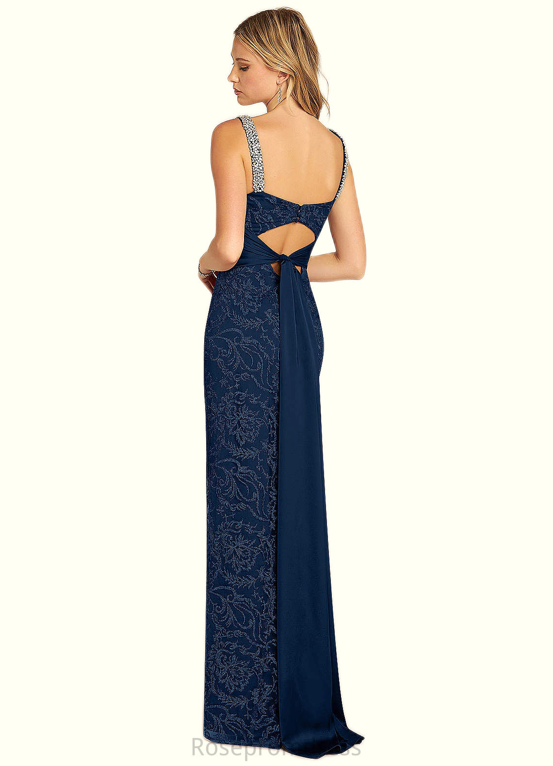 Penelope Sheath Sweetheart Neckline Lace Floor-Length Dress SRSP0019810