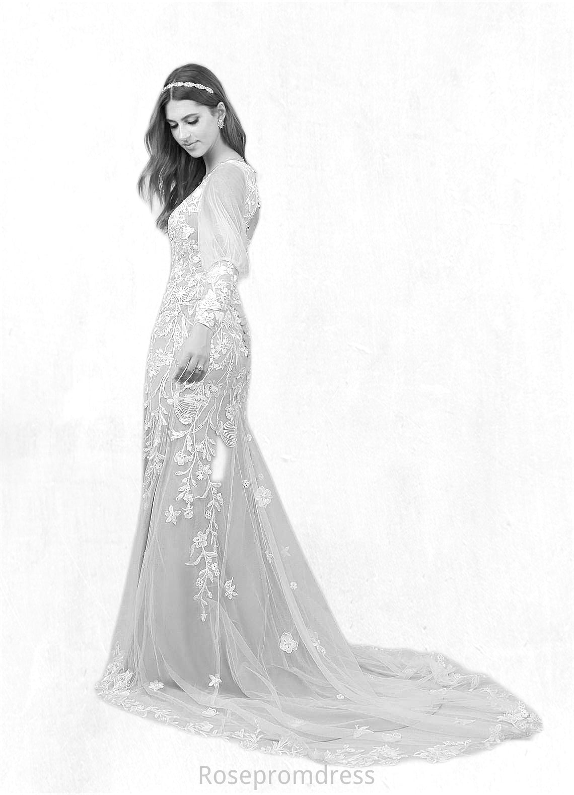 Olivia Mermaid Lace Chapel Train Dress SRSP0020246