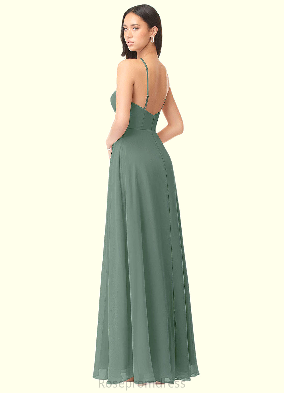 Stella A-Line Side Slit Chiffon Floor-Length Dress SRSP0019652