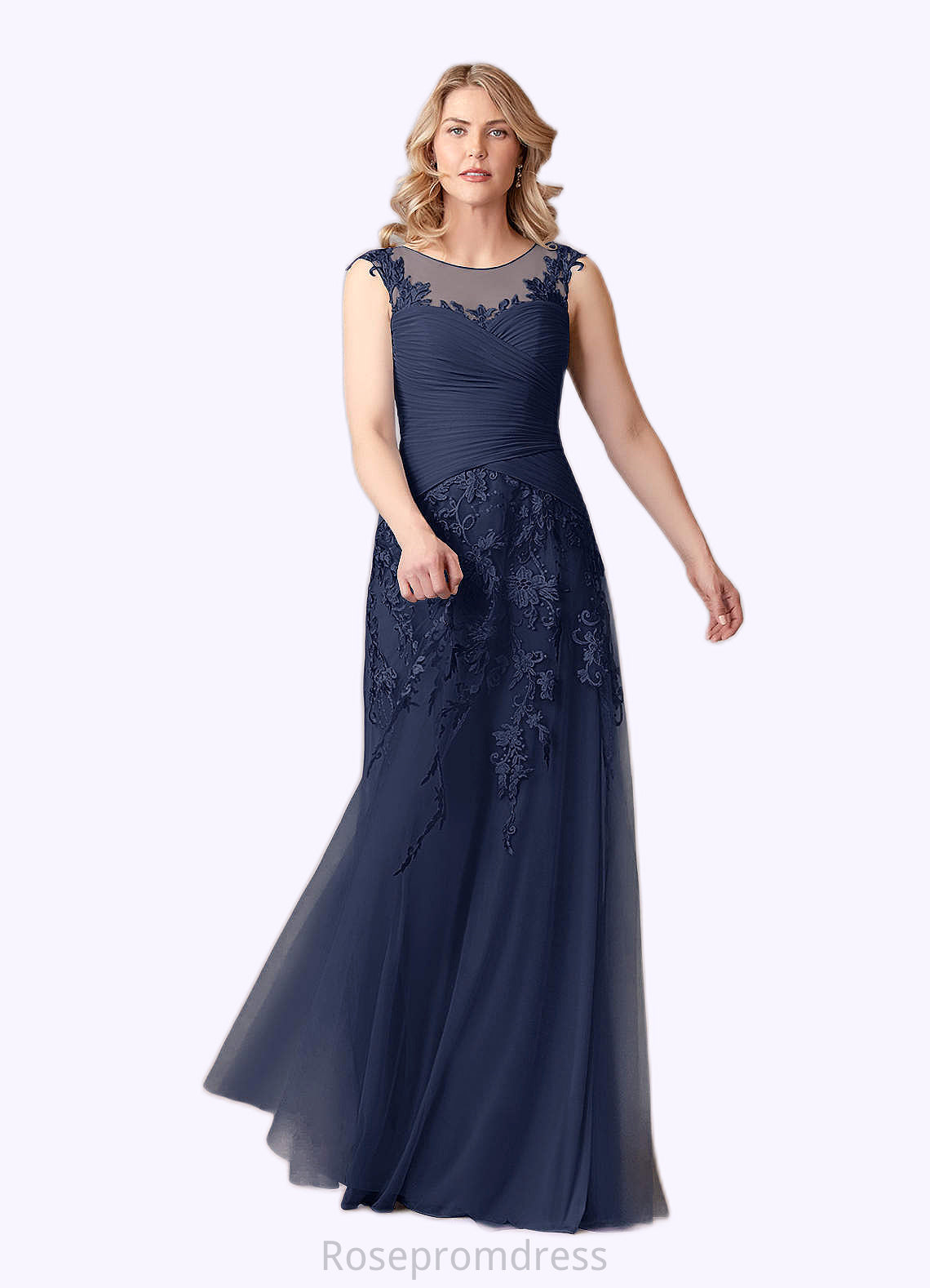 Alana A-Line Lace Mesh Floor-Length Dress SRSP0019947