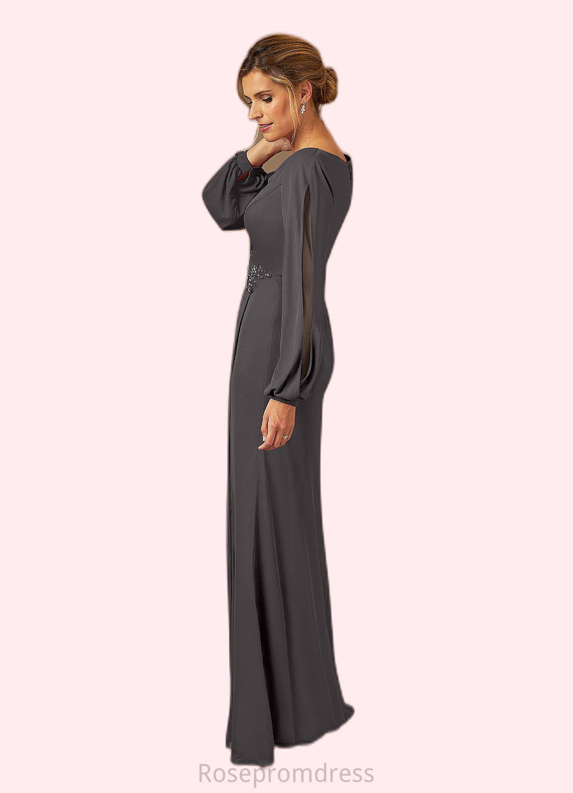 Piper A-Line Lace Mesh Floor-Length Dress SRSP0019879