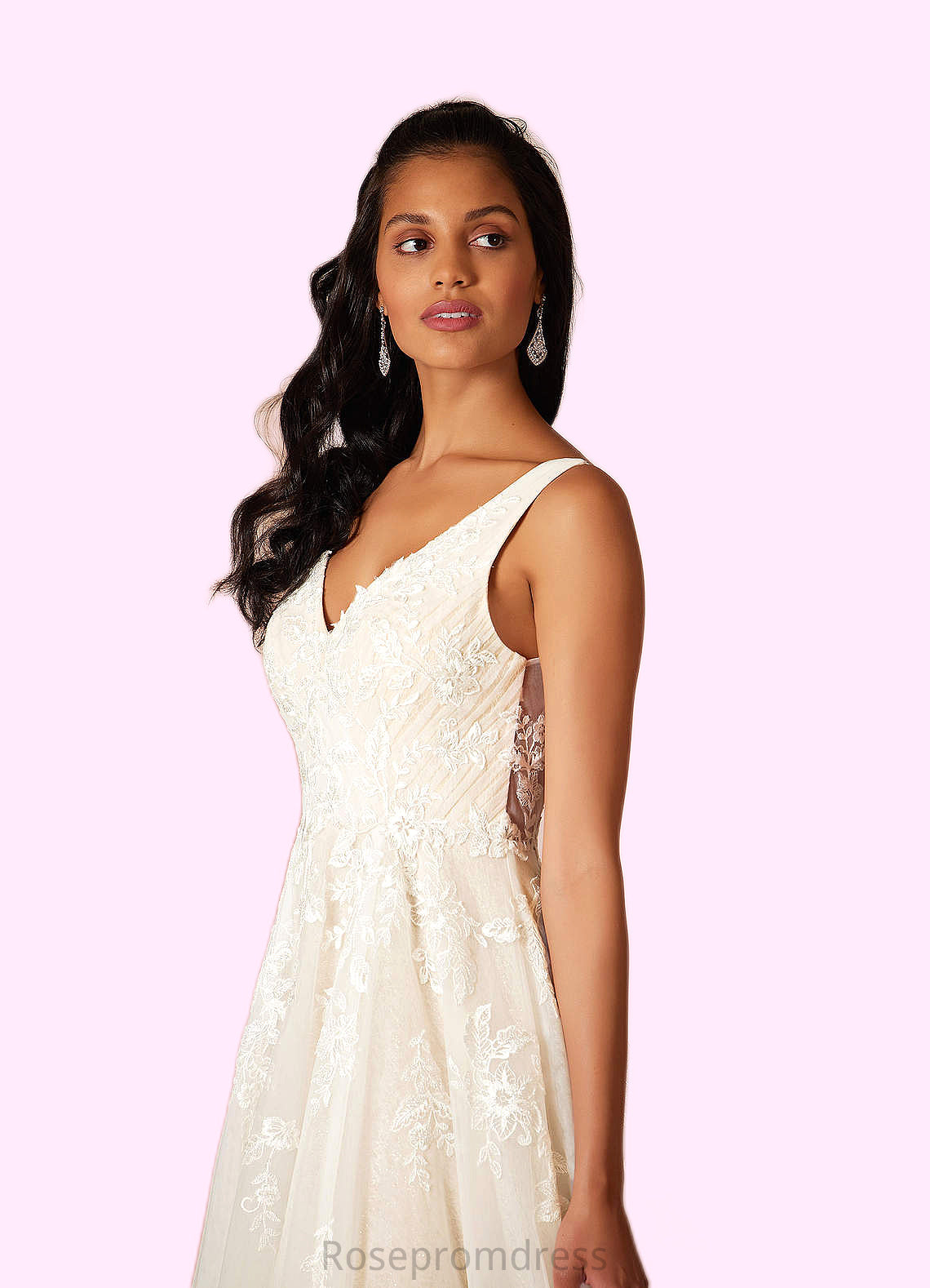 Kinsley A-Line Sequins Tulle Chapel Train Dress SRSP0020048
