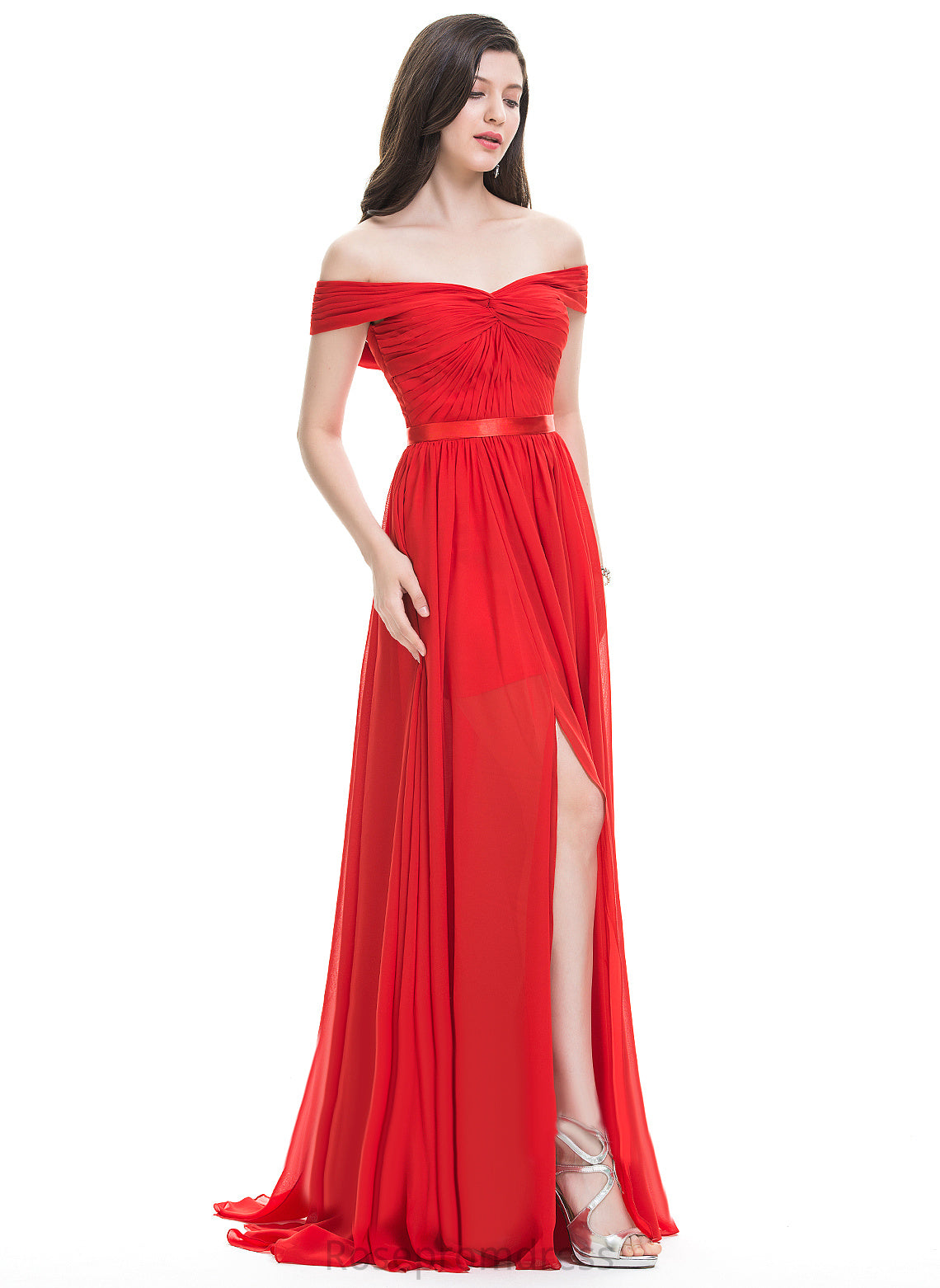 Silhouette Neckline Embellishment Fabric OfftheShoulder Charmeuse A-line Length SweepTrain Josephine A-Line/Princess Scoop Bridesmaid Dresses