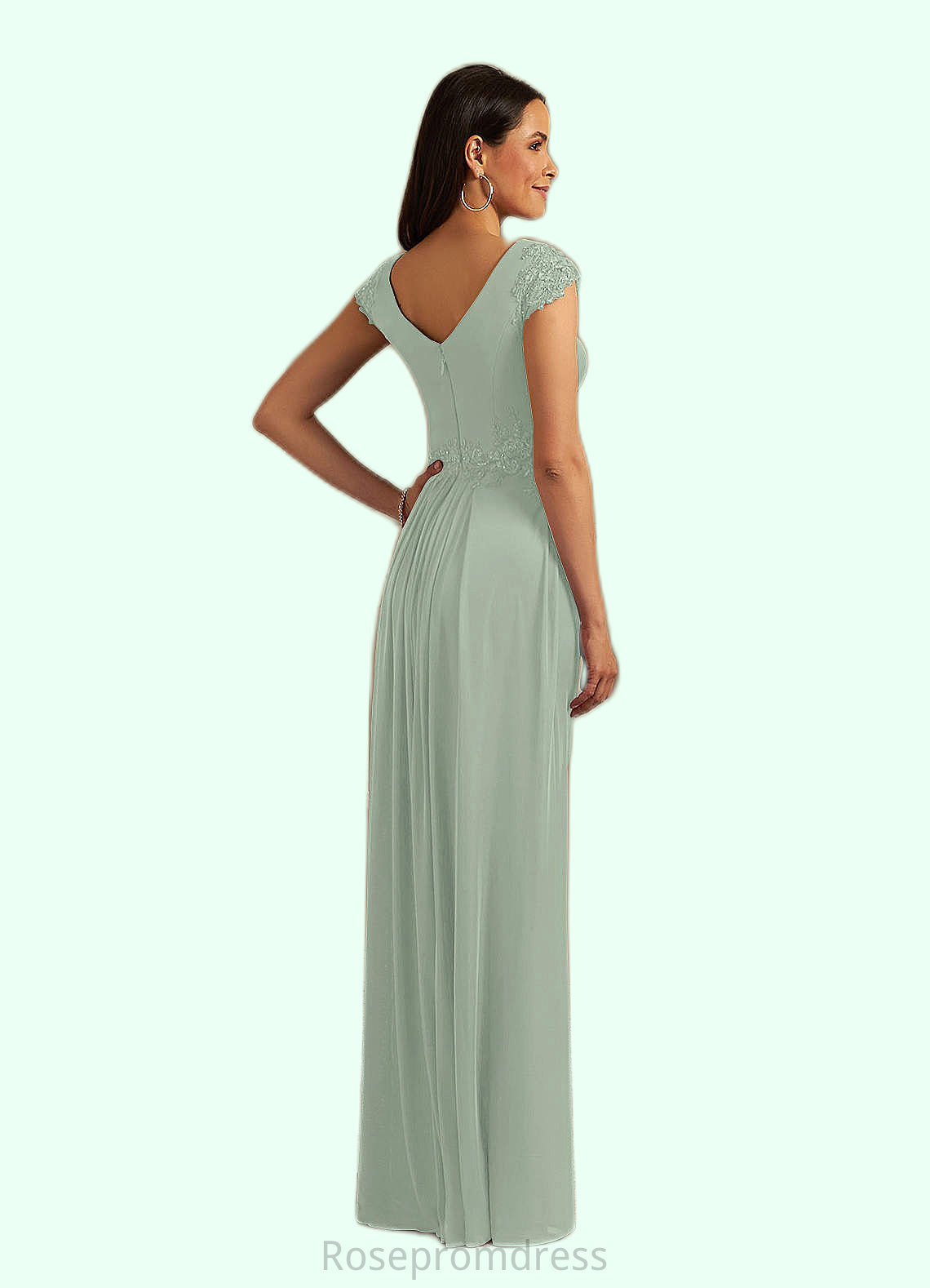 Pearl Mermaid Lace Mesh Floor-Length Dress SRSP0019893