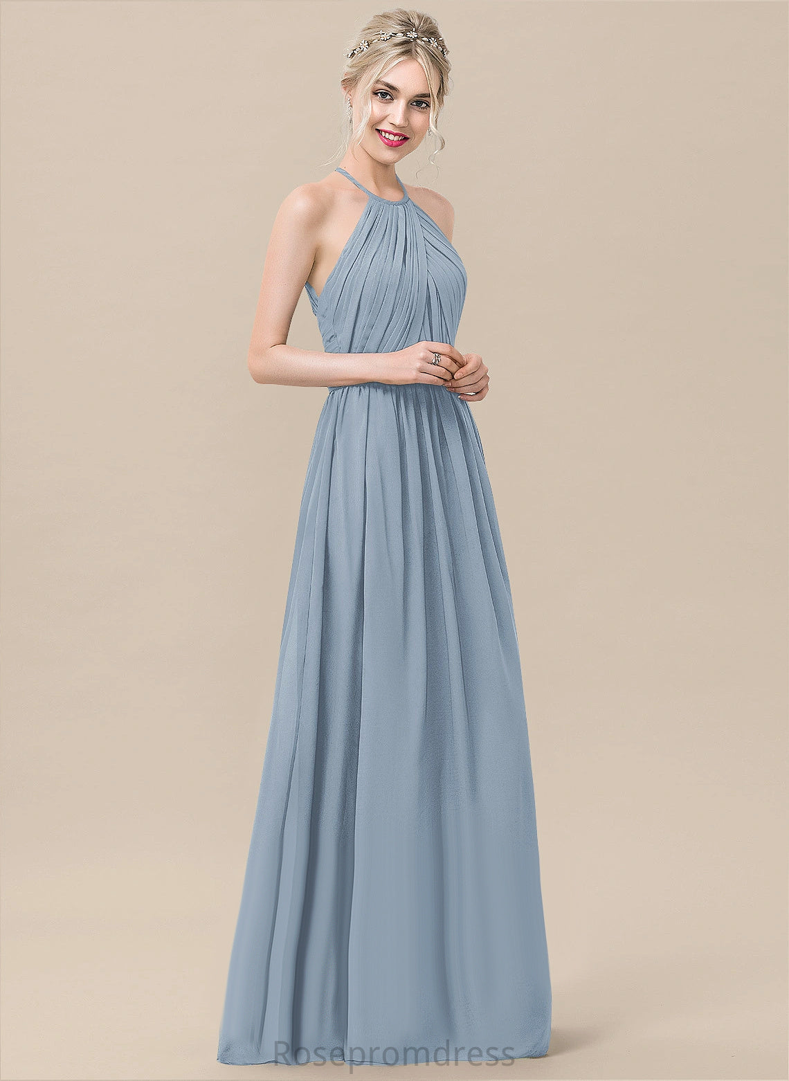 Neckline Floor-Length Fabric Silhouette Length A-line Straps&Sleeves Scoop Victoria Floor Length Natural Waist Spaghetti Staps Bridesmaid Dresses
