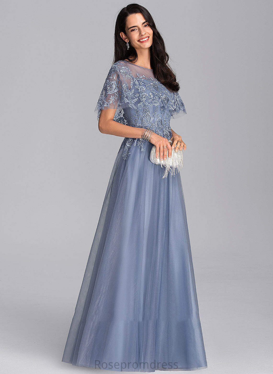 Floor-Length Wedding Dresses Dress A-Line Neck Tulle Wedding Scoop Amaris