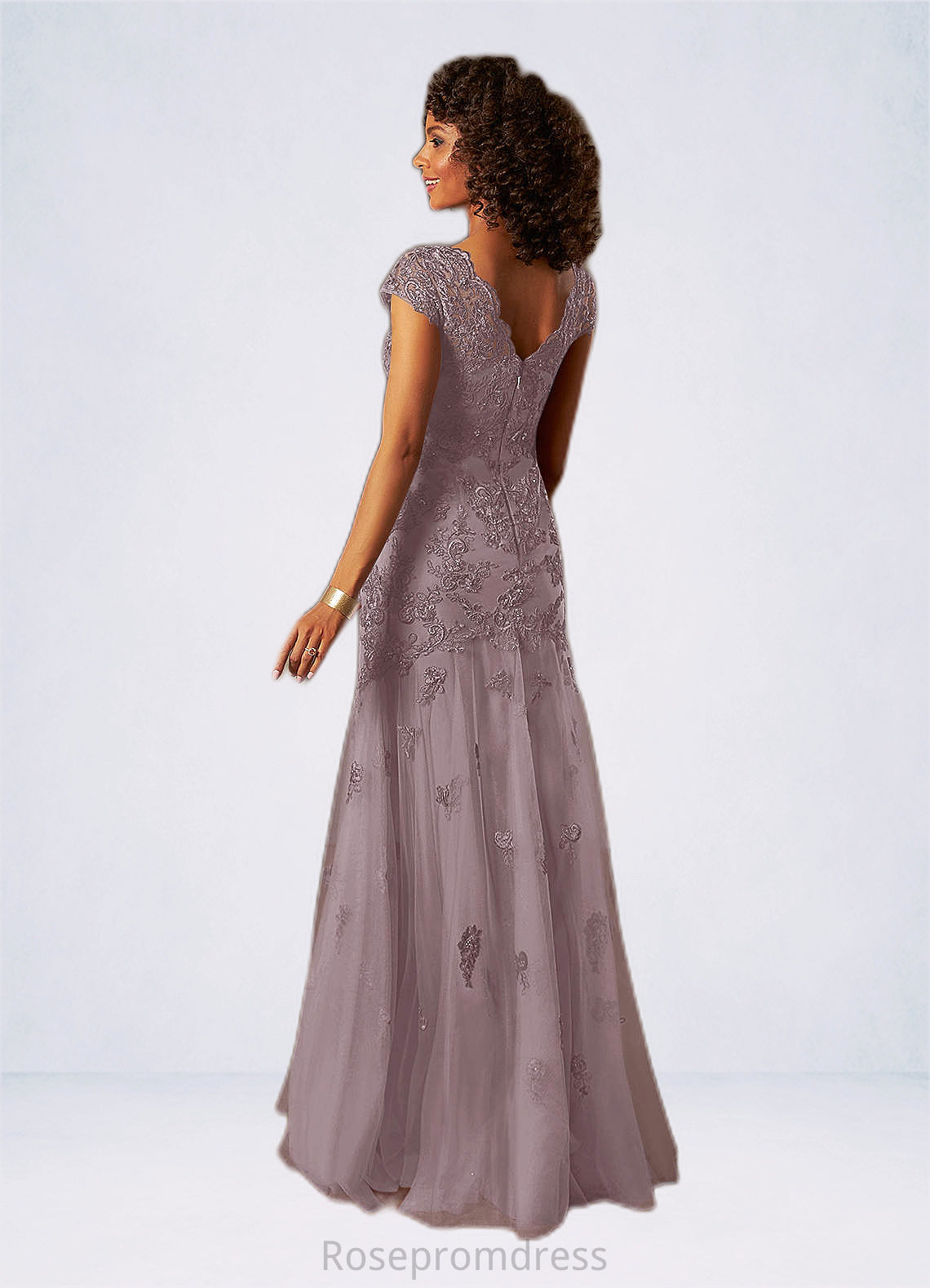 Emery Mermaid Sequins Tulle Floor-Length Dress SRSP0019857