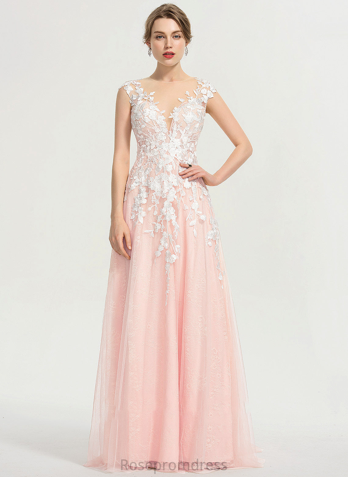 Dress A-Line Neck Wedding Scoop Wedding Dresses Nell Sweep Train Tulle